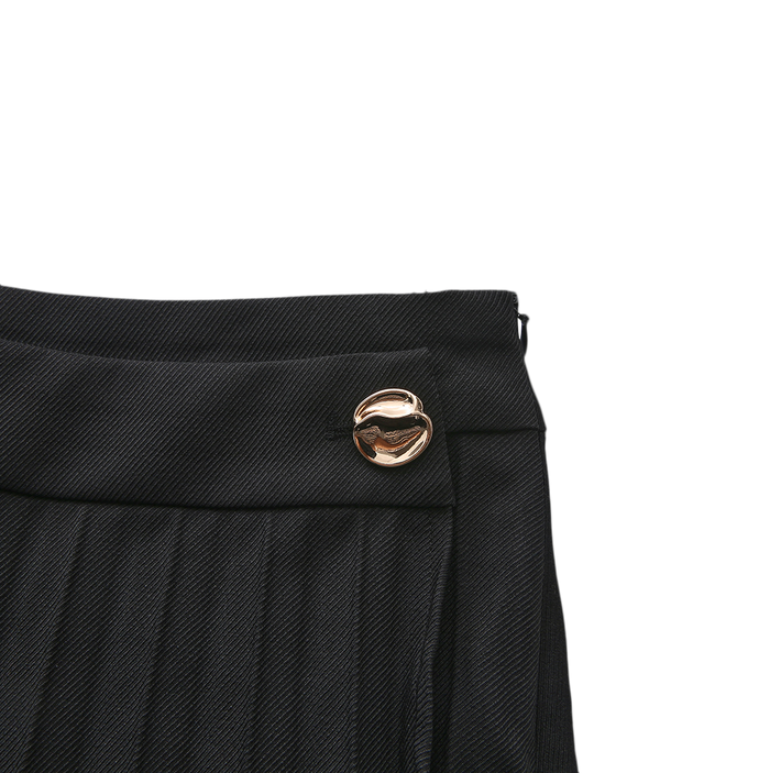 Pleated Wrap Maxi Skirt
