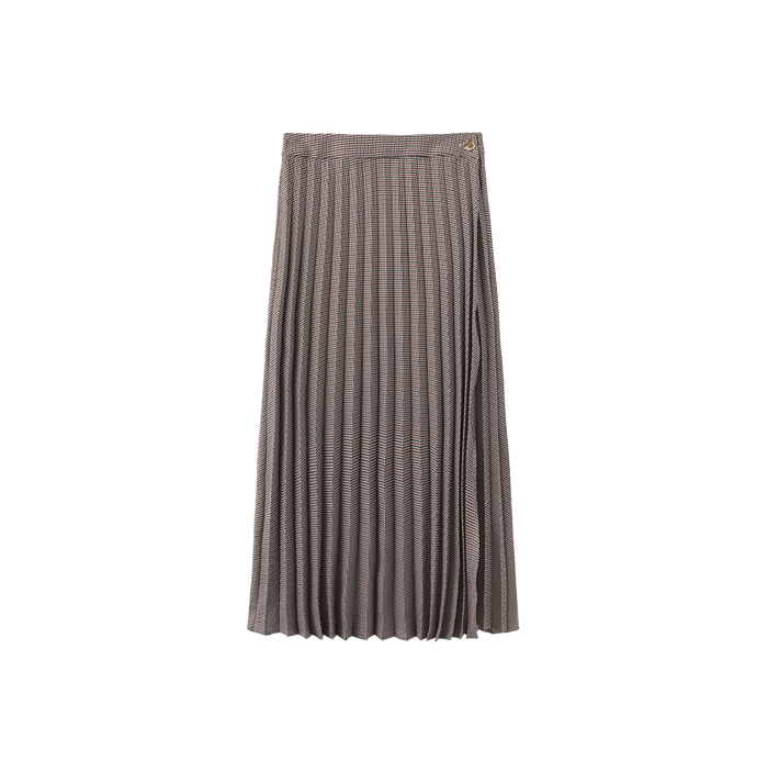 Pleated Wrap Maxi Skirt