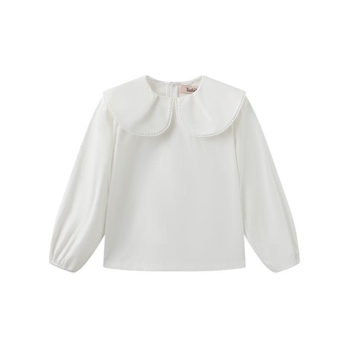 Poplin Big Collared Blouse