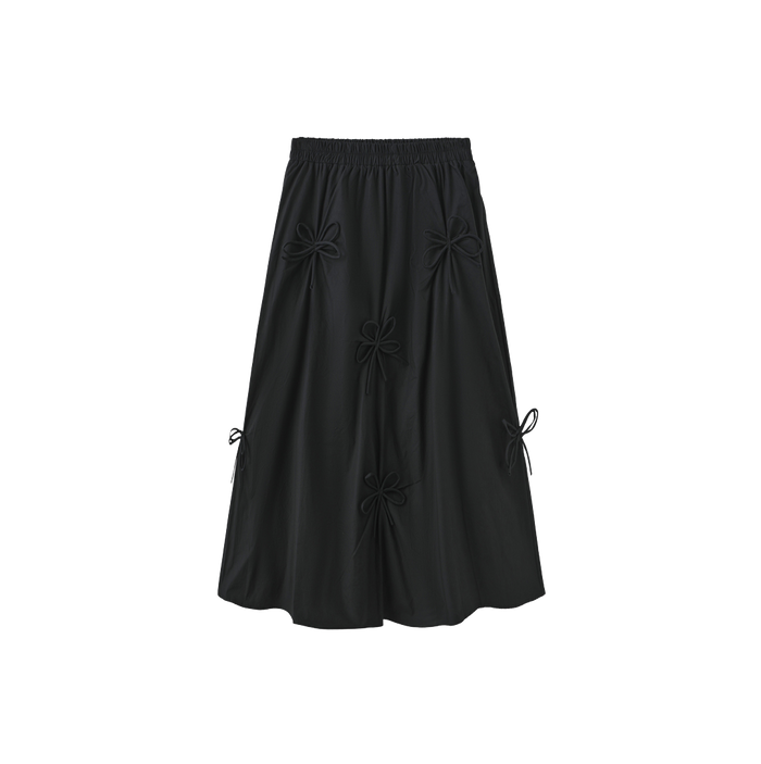 Poplin Bow Detailed Midi Skirt
