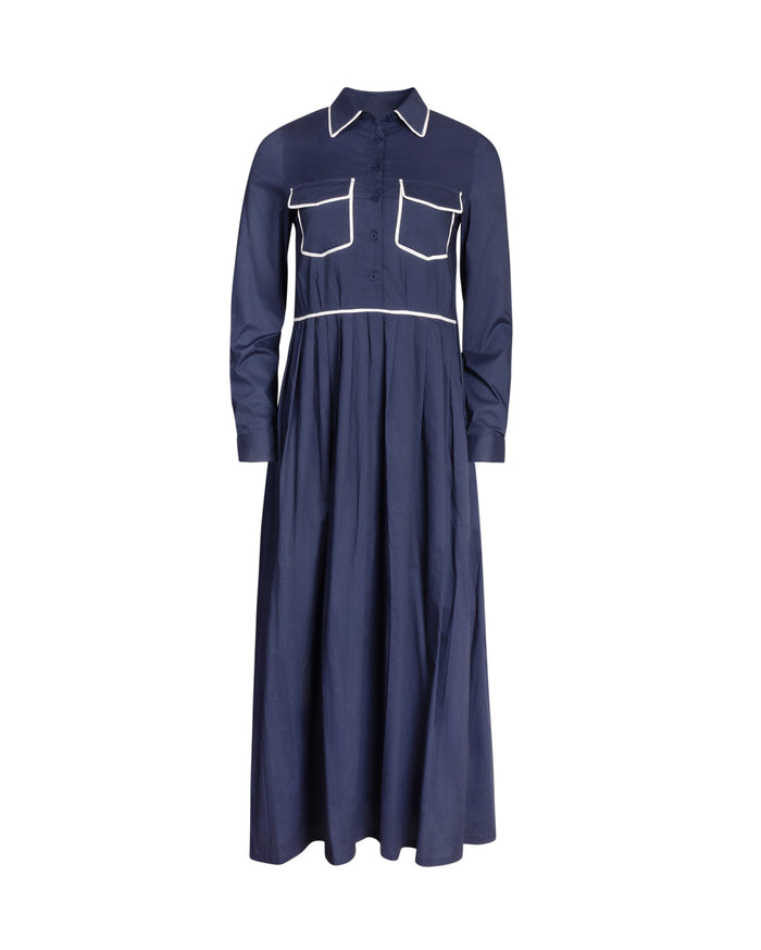 Poplin Trimmed Dress - Junees