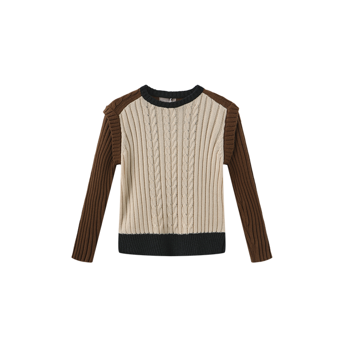 Poppy Cable Knit Trim Sweater