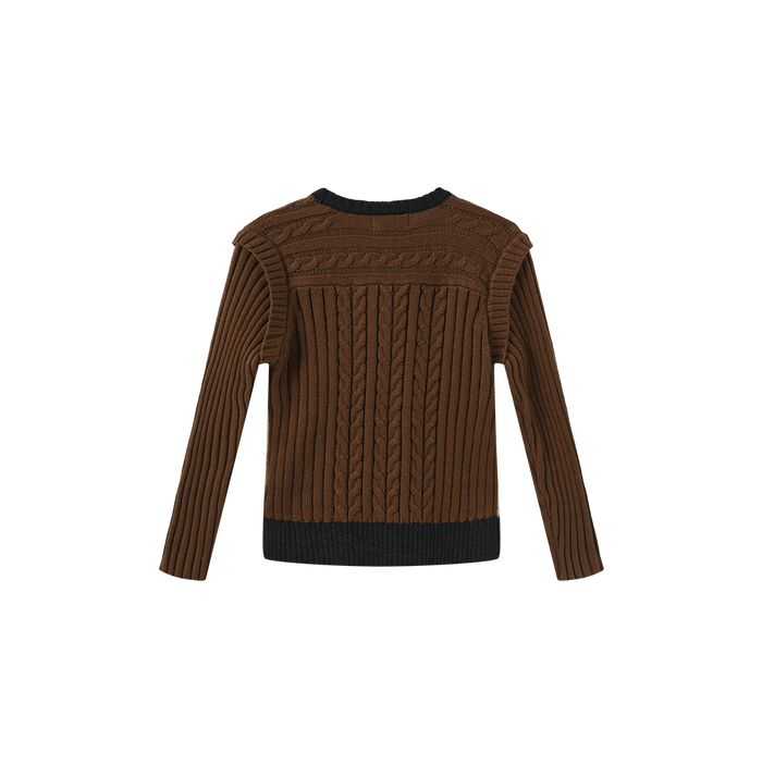 Poppy Cable Knit Trim Sweater