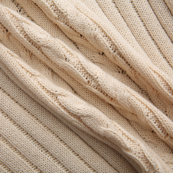 Poppy Cable Knit Trim Sweater