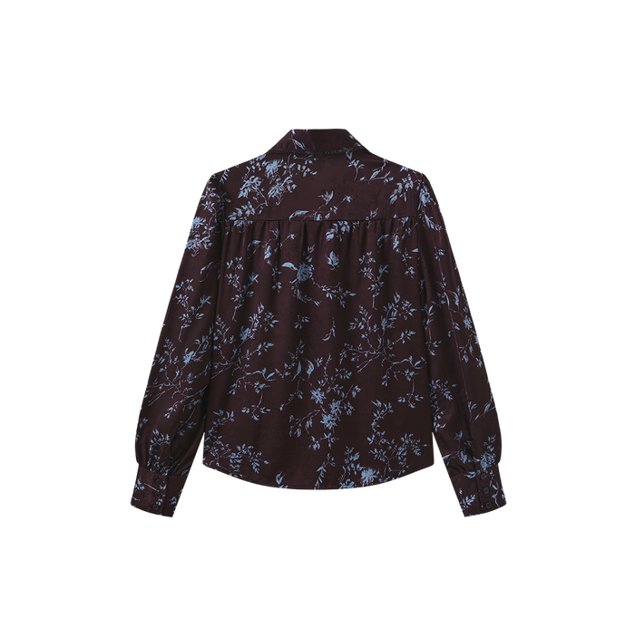 Printed Collar Detail Blouse