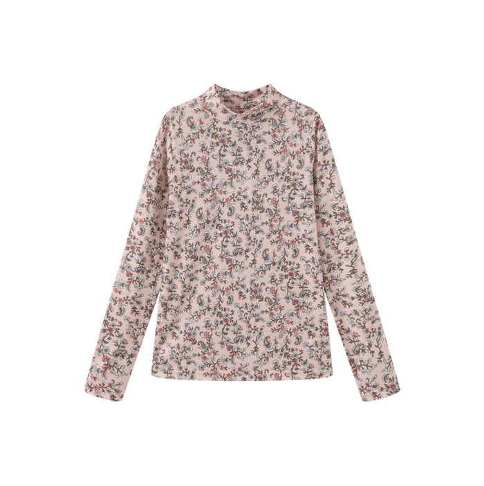Printed Layering Mock Neck
