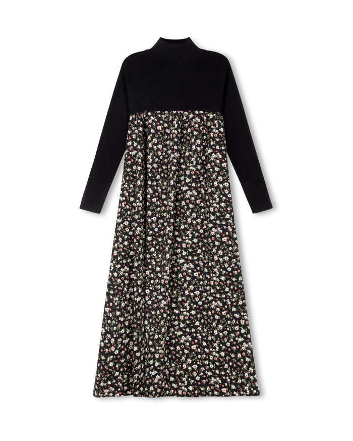 Printed Pleated Maxi Robe - Junees