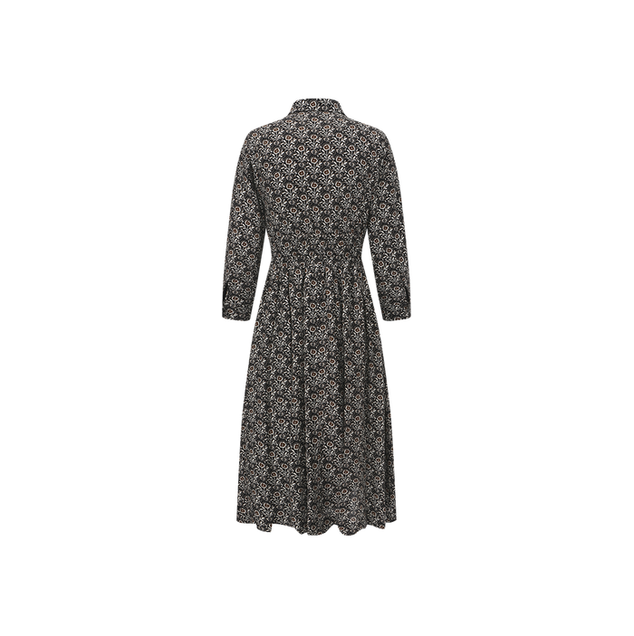 Printed Poplin Double Waisted Dress