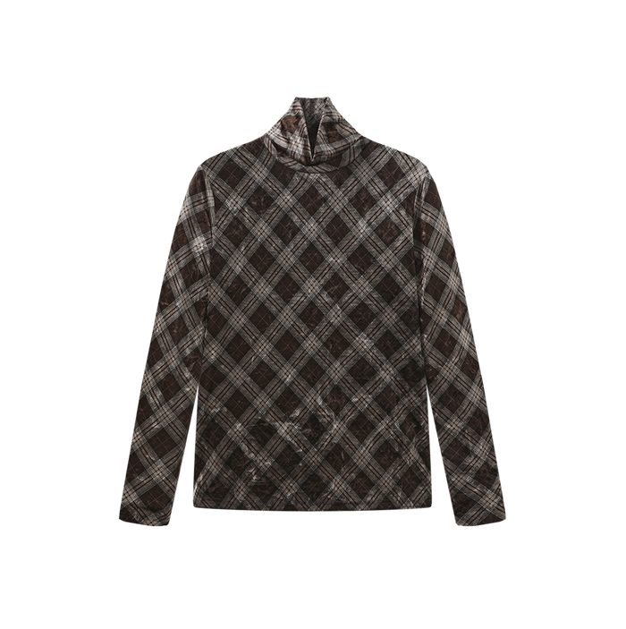 Printed Velvet Turtleneck
