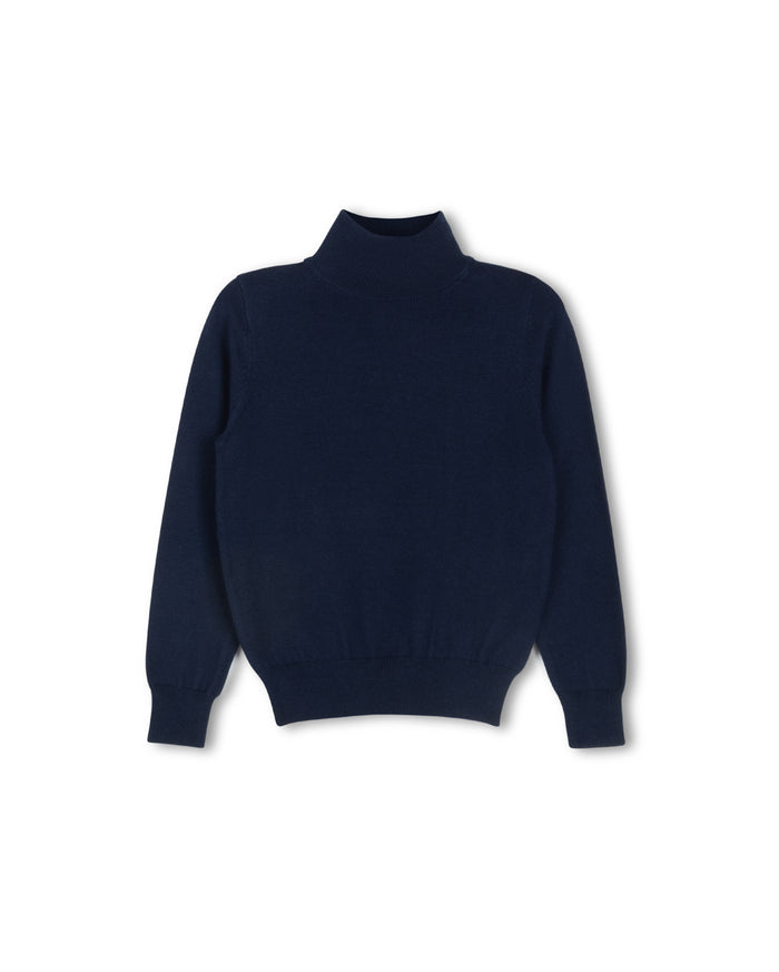 Puffed Denim Knit Turtleneck - Junees