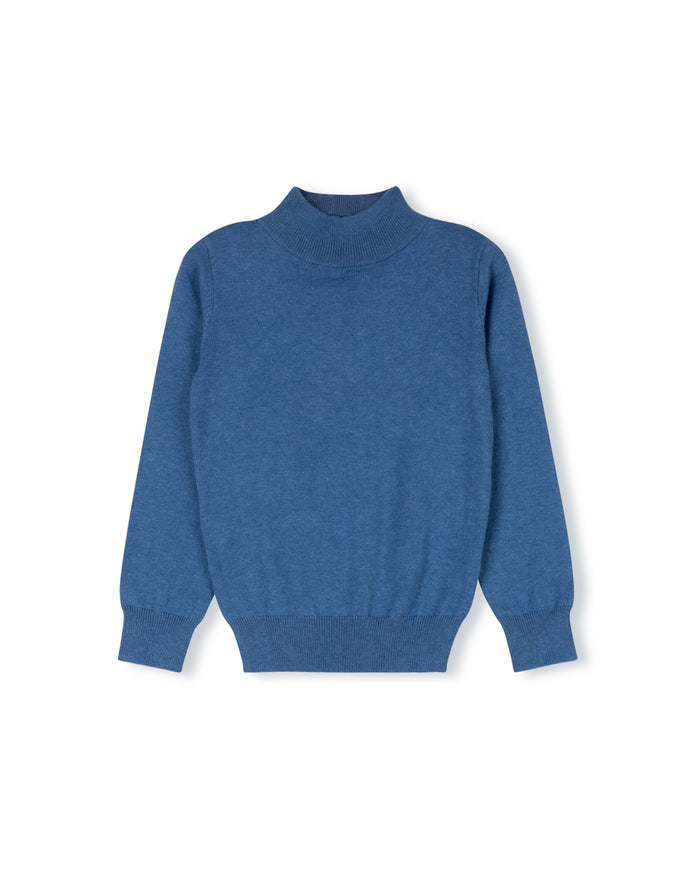 Puffed Denim Knit Turtleneck - Junees