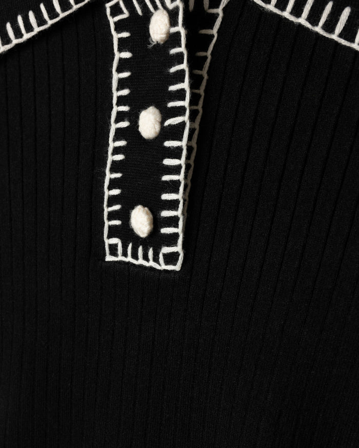 Ribbed Knt Polo - Junees