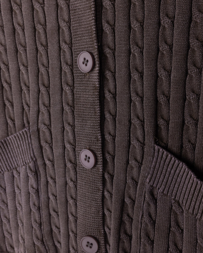 Rounded Collar Knit Cardigan - Junees