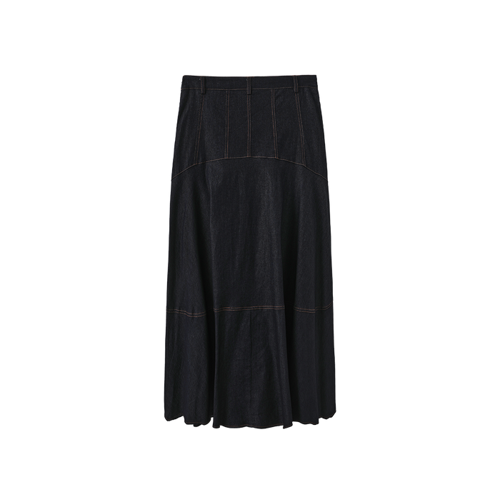 Rounded Seam Denim Skirt