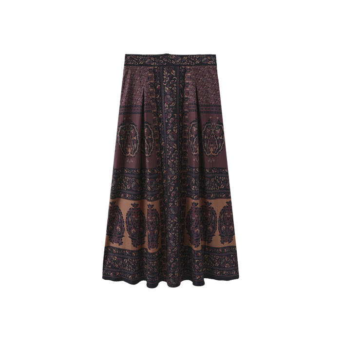Russel Silk Patterned Maxi Skirt