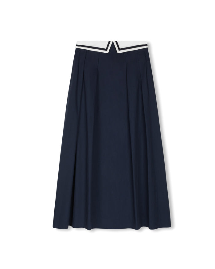 Sailor Flowy Poplin Maxi Skirt - Junees