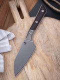 Santoku 4" Knife Stonewash Standard Titanium Bolster Black Cherry G-10 (3300B-10BC)