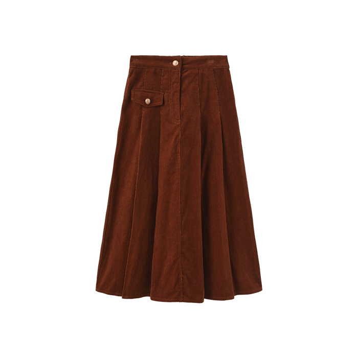 Scotch Corduroy Single Pocket Midi Skirt