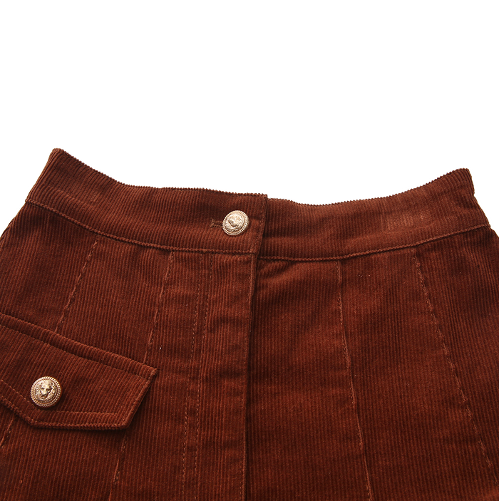 Scotch Corduroy Single Pocket Midi Skirt