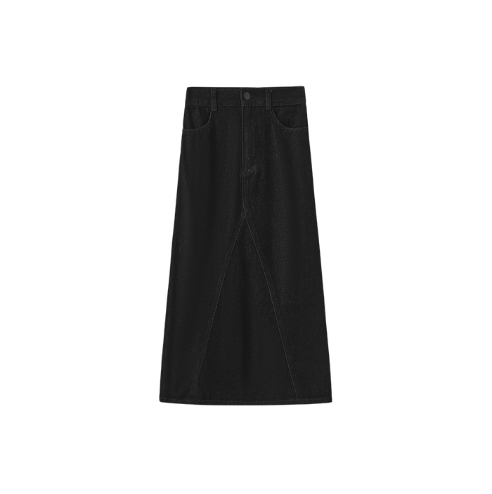 Seam Flyfront Denim Skirt