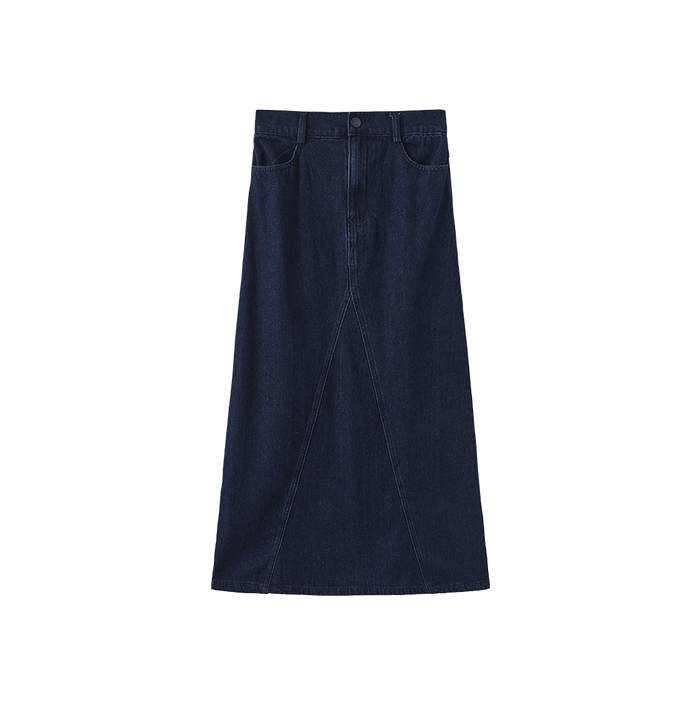 Seam Flyfront Denim Skirt