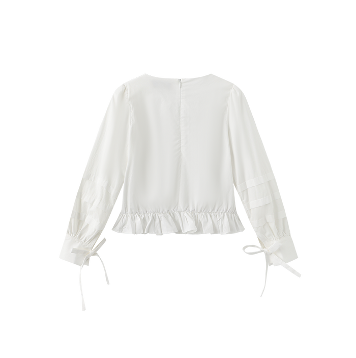Sef Poplin Smocking Detail Blouse