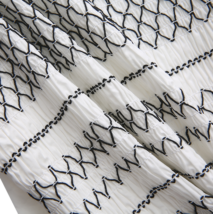 Sef Poplin Smocking Detail Blouse