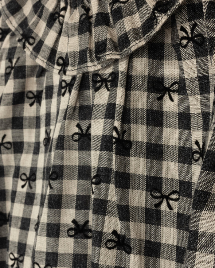 Sherry Checked And Bow Blouse - Junees