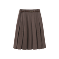 Short Pleated Belted Skirt