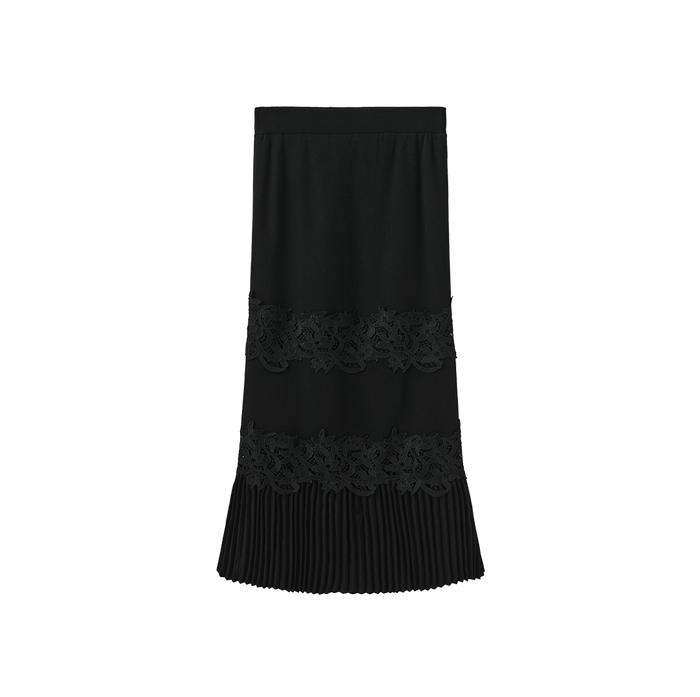 Skirt with Lace Inlay