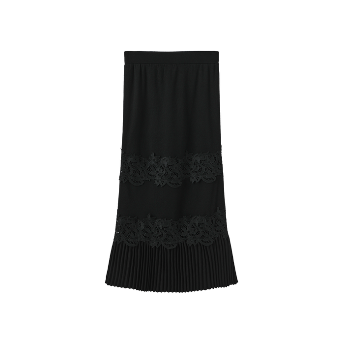 Skirt with Lace Inlay