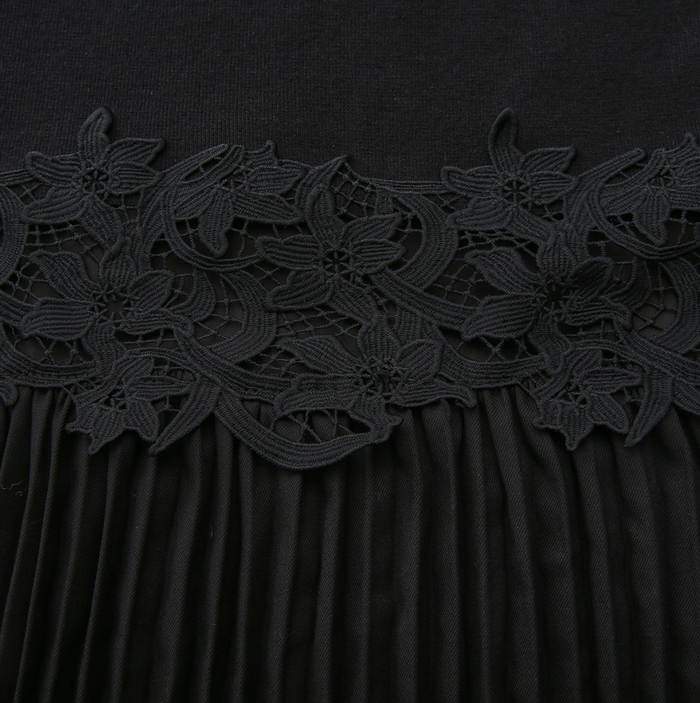 Skirt with Lace Inlay
