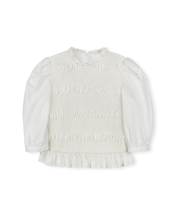 Smocked Peplum Blouse - Junees