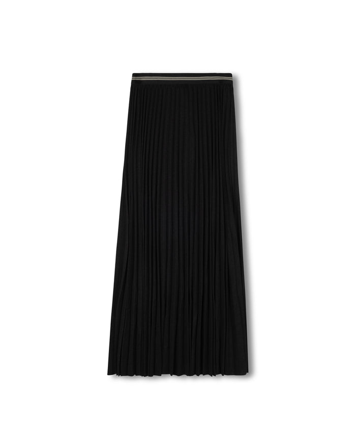 Stripe Band Pleated Skirt - Junees