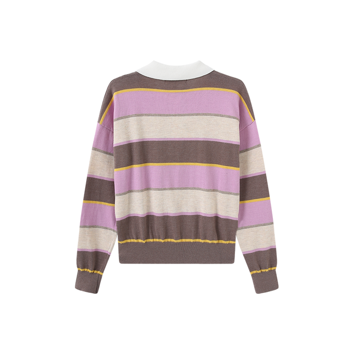 Stripe Knit Crest Polo