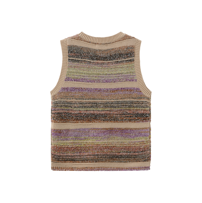 Stripe Mixed Knit Vest