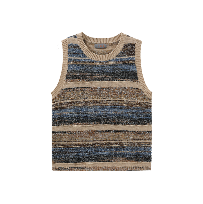 Stripe Mixed Knit Vest