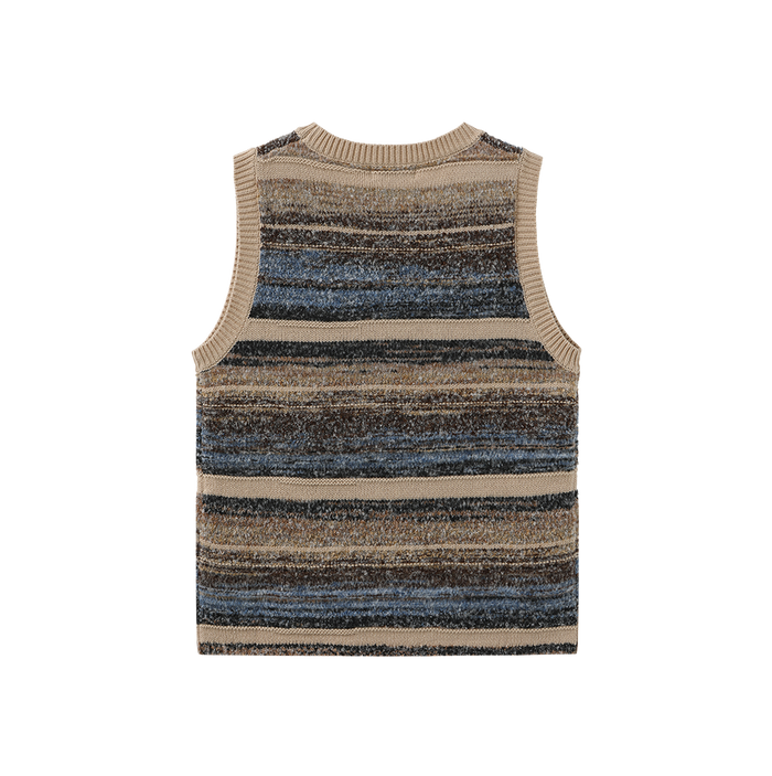 Stripe Mixed Knit Vest