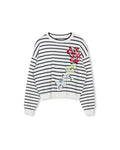 Striped Embroidered Sweater