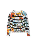 Striped Floral Sweater