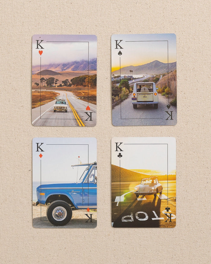 The cards view of the Johnny Vacay Surf Rides Playing Cards at Southern Tide - White
