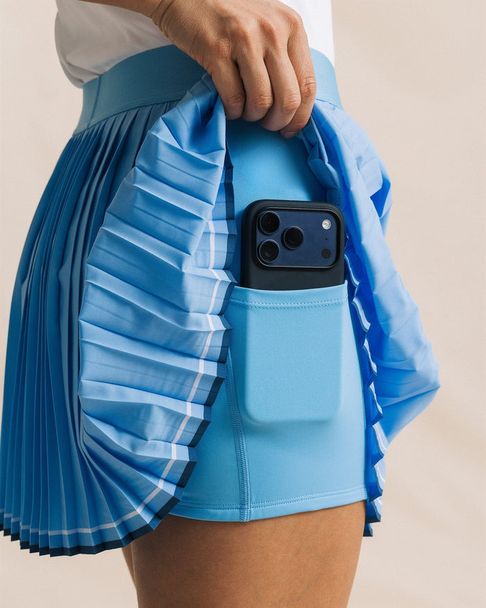 The detail view of the Southern Tide Susannah Pleated Skort by Southern Tide - Ocean Channel