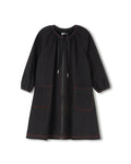 Sweatshirt Drawstring Neck Dress - Junees
