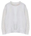 Sweatshirt With Cable Knit Sleeves - Junees
