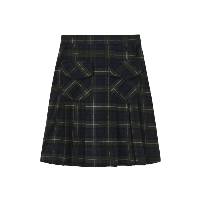 Tanvi Plaid Pocket Button Skirt