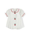 Tessa Embroidered Cherry Pleated Blouse - Junees