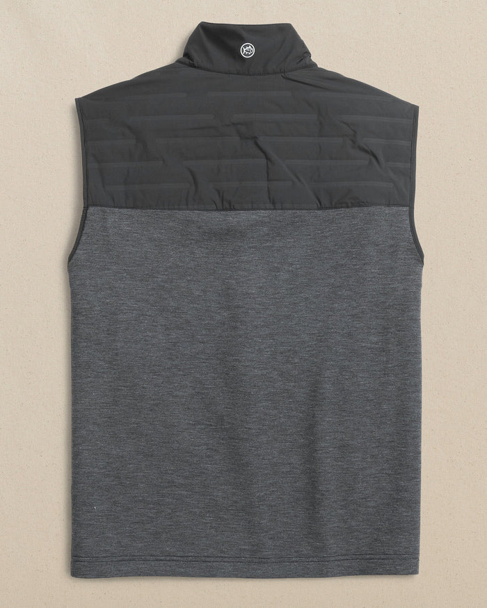 The back view of the Southern Tide Texas Longhorns Coligny Quilted Vest by Southern Tide - Caviar Black