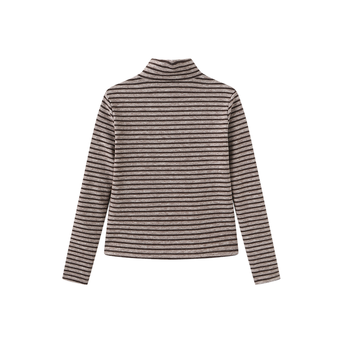 Thick Tee Stripe Half Button Top