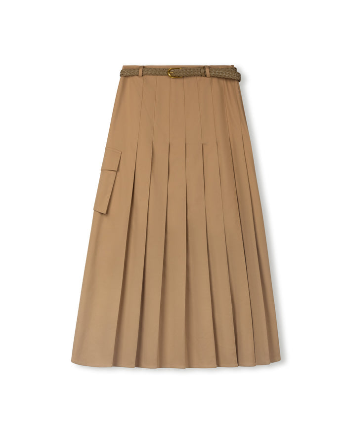 Thin Poplin Pleated Skirt - Junees