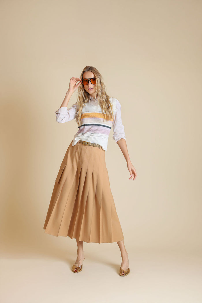 Thin Poplin Pleated Skirt - Junees